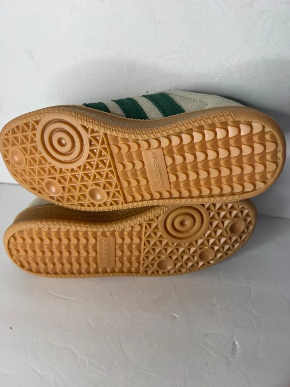 Adidas Samba XLG J Sneakers Putty Grey Collegiate Green Gum Boys US 7 EU 40 NIB
